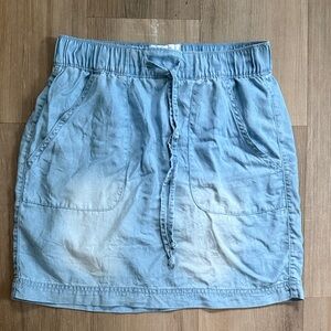 Light Blue Denim Skirt, light weight w cotton underpants
